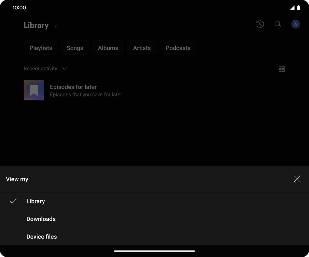 Press the required category and go to the required audio file.
