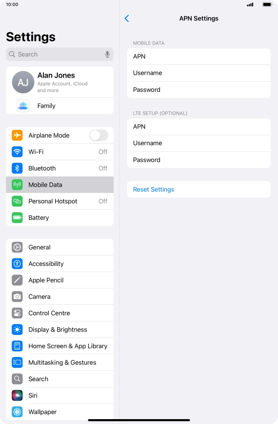Press APN and key in wap.vodafone.co.uk.