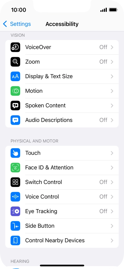 Press the required category below 