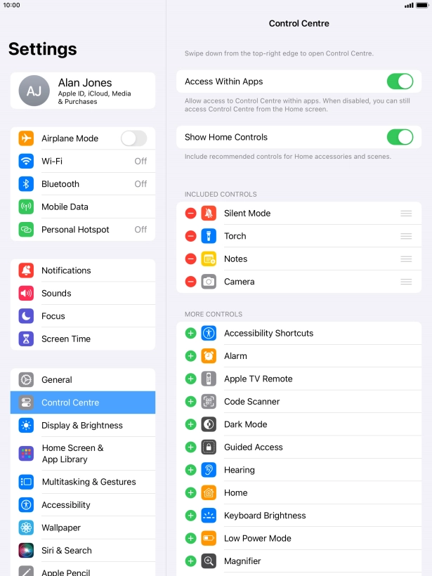Press the indicator next to 