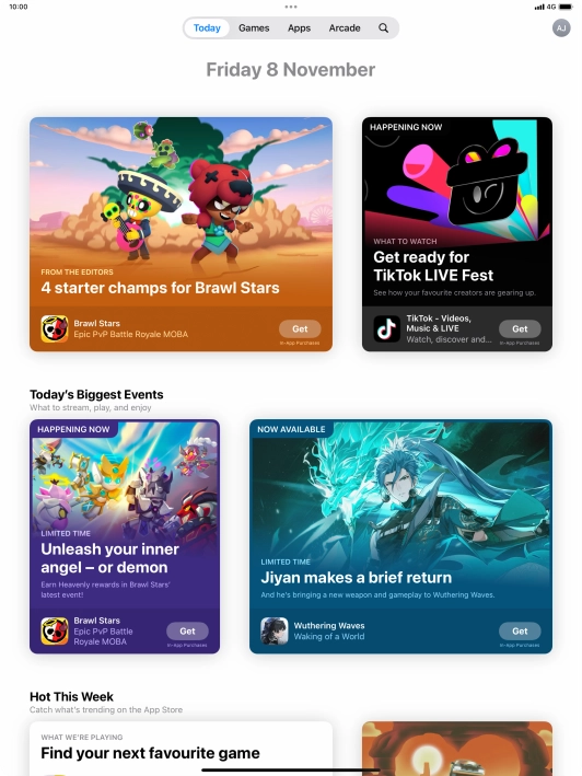 Press the search icon. Press the search icon.