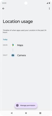 The total app activity for the selected phone function is displayed.