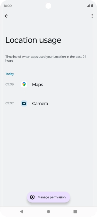 The total app activity for the selected phone function is displayed.