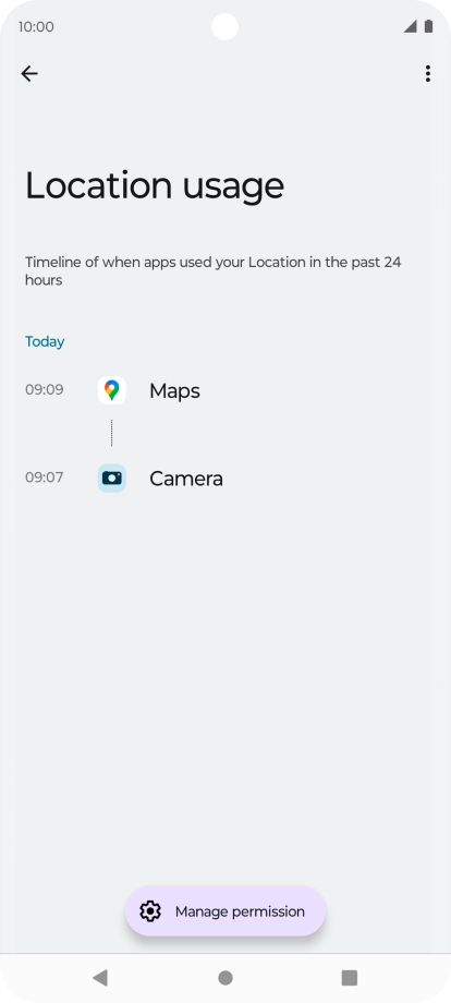 The total app activity for the selected phone function is displayed.