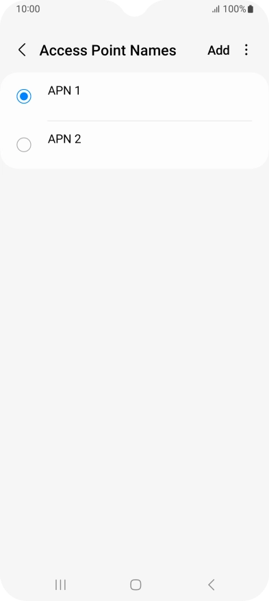 Press the field next to the data connection to activate it. Press the field next to the data connection to activate it.