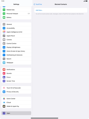 Press Add New... and follow the instructions on the screen to block a contact.