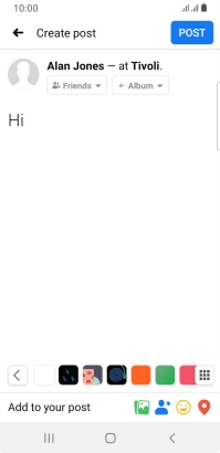 Write the required text and press POST.