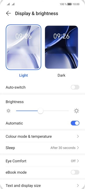 Press the indicator next to 