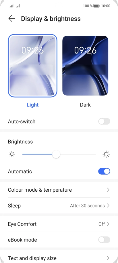 Press the indicator next to 