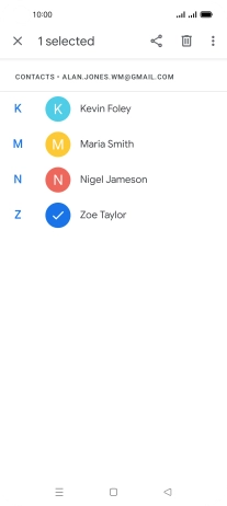 Press the required contact.