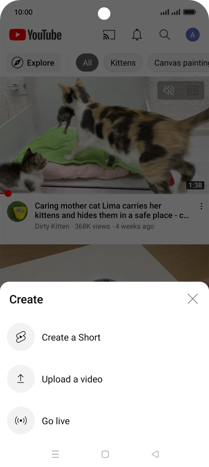 Press Upload a video.