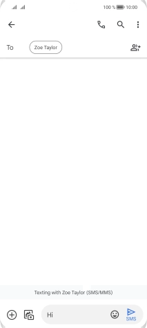 Press the send icon when you've finished your text message. Press the send icon when you've finished your text message.