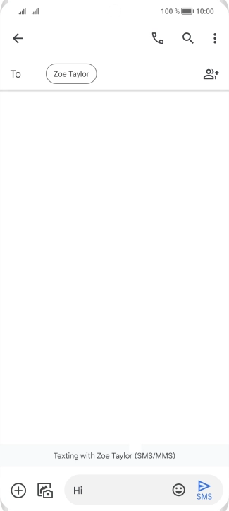 Press the send icon when you've finished your text message. Press the send icon when you've finished your text message.