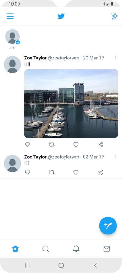 Press the new tweet icon.