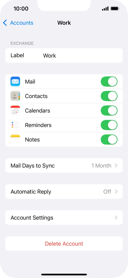 Press Delete Account.