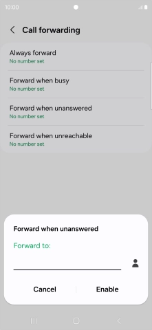 Key in +447836121121 and press Enable.