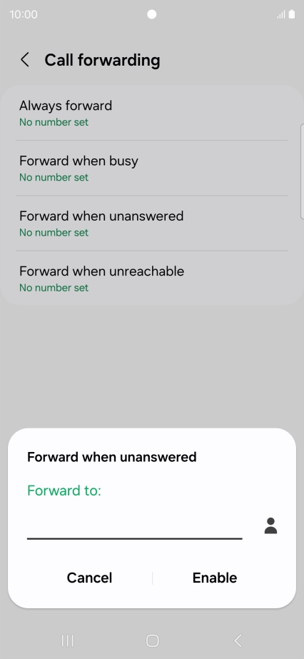 Key in +447836121121 and press Enable.
