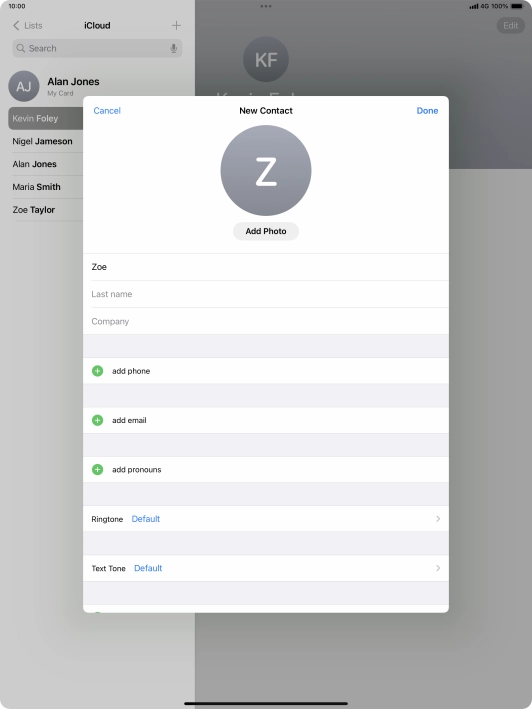 Press Last name and key in the last name.