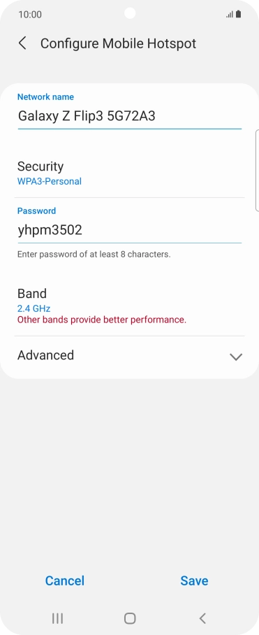 Press the field below 