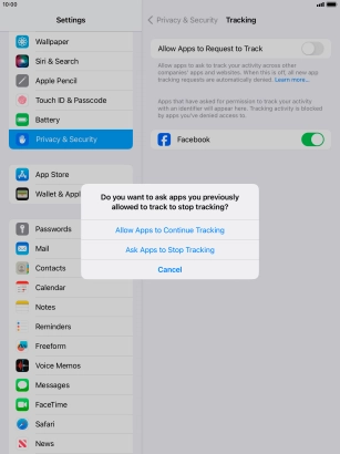 If you turn off the function, press the required setting.
