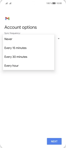 Press the required setting.