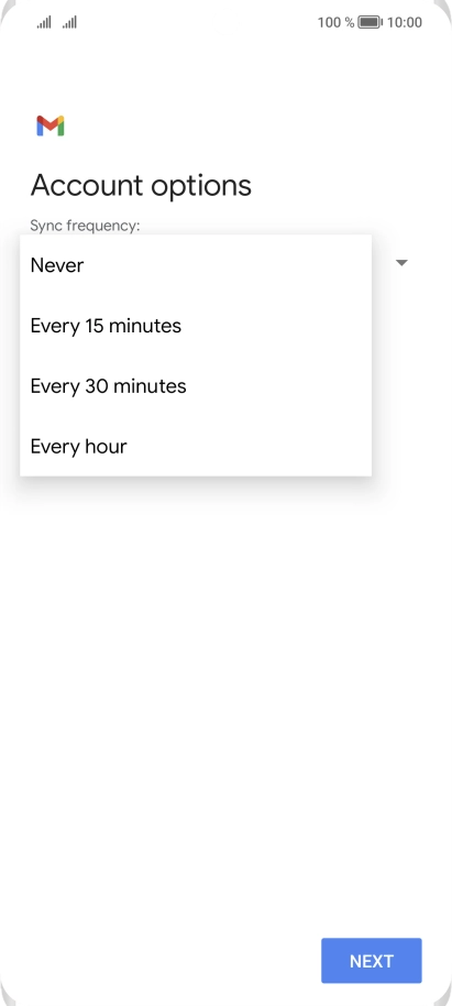 Press the required setting.