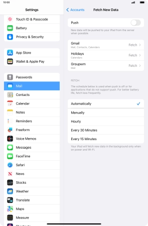 If you turn off the function, press the required setting.