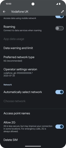 Press Delete SIM and follow the instructions on the screen to delete your eSIM.
