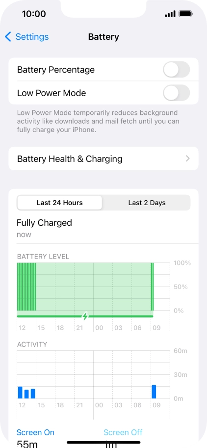 Press Battery Health & Charging.