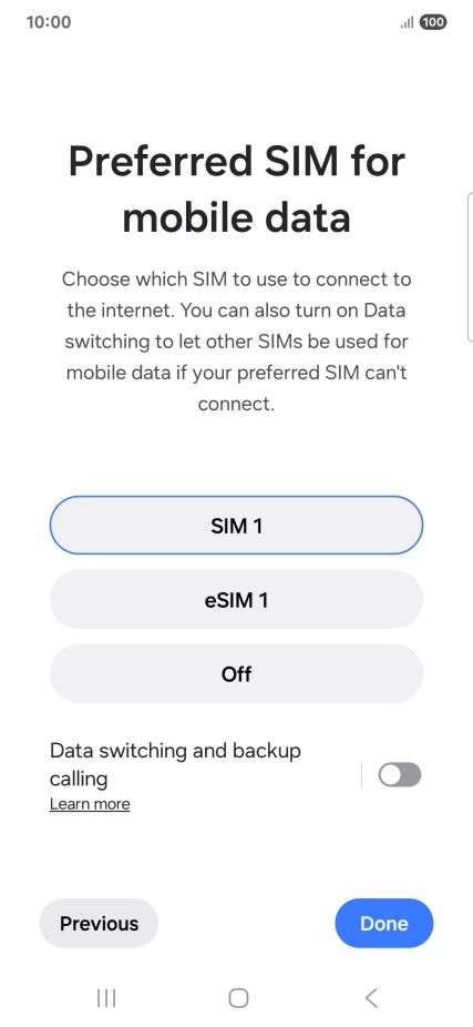 Press the required settings.