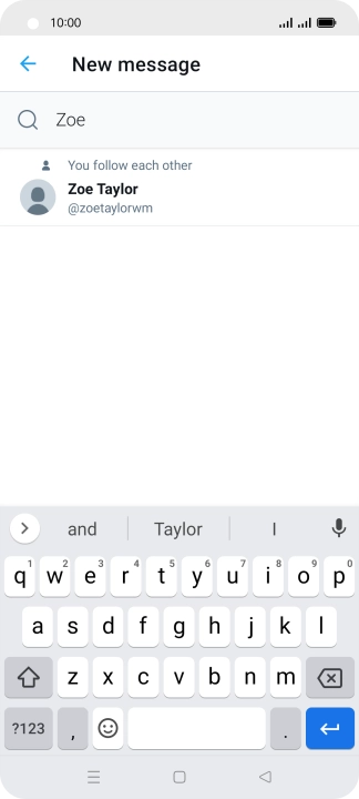 Key in the first letters of the recipient's name and press the required contact. Key in the first letters of the recipient's name and press the required contact.