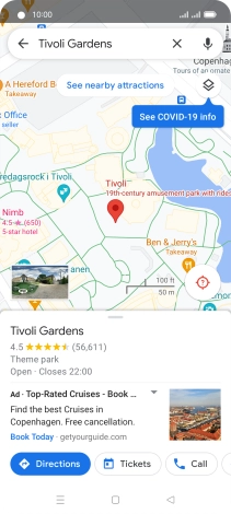 Press the destination at the bottom of the screen.