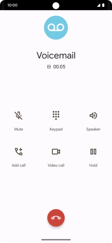 Press the end call icon.