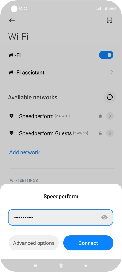 Key in the password for the Wi-Fi network and press Connect. Key in the password for the Wi-Fi network and press Connect.