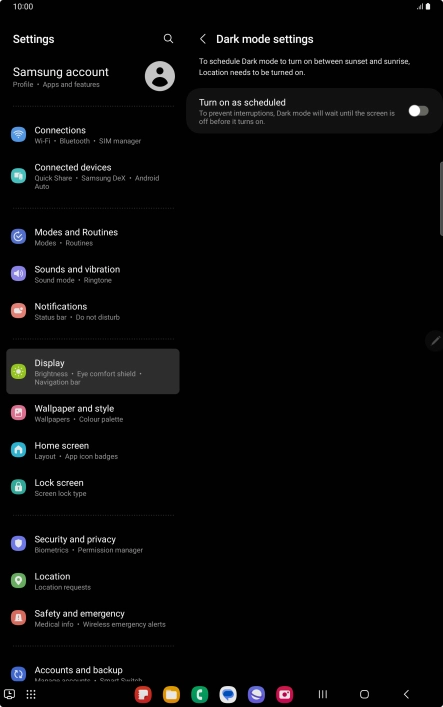 Press the indicator next to 