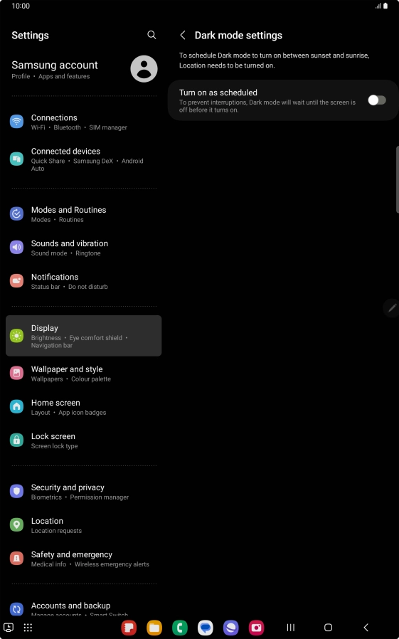Press the indicator next to 
