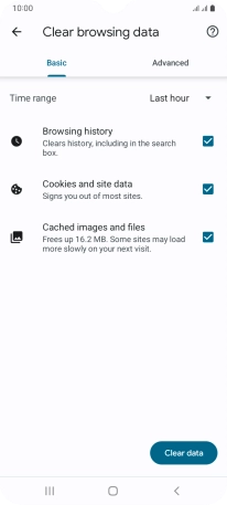 Press the fields next to the required data types.
