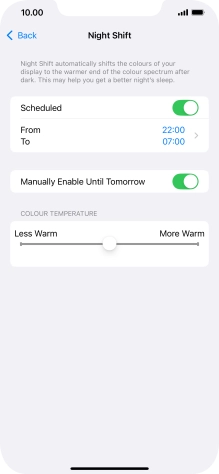 Press and drag the indicator below 