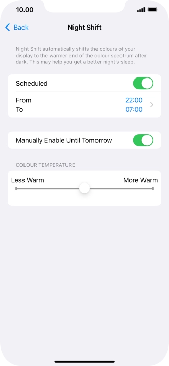 Press and drag the indicator below 