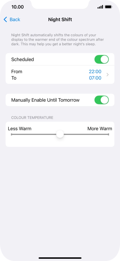 Press and drag the indicator below 