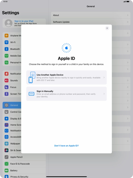 Press Sign in Manually.