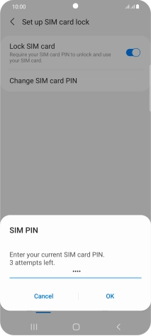 Key in your current PIN and press OK. Key in your current PIN and press OK.