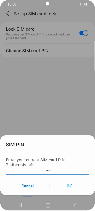 Key in your current PIN and press OK. Key in your current PIN and press OK.