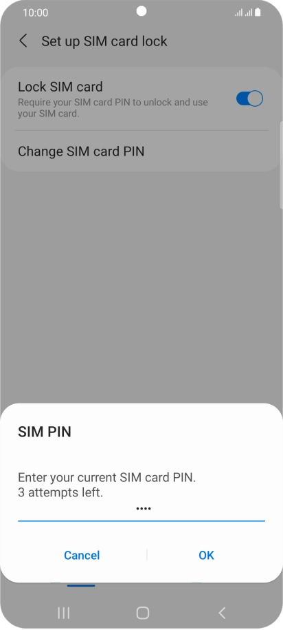 Key in your current PIN and press OK. Key in your current PIN and press OK.