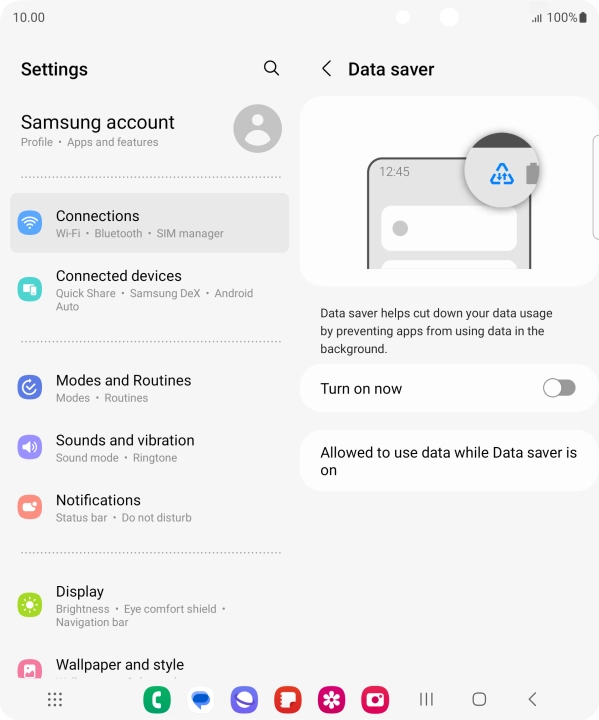 Press the indicator next to 