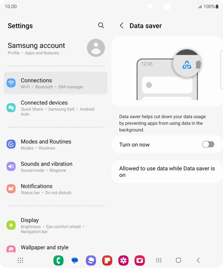 Press the indicator next to 