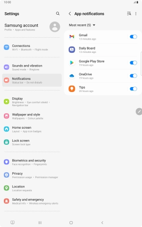 Press the drop down list.