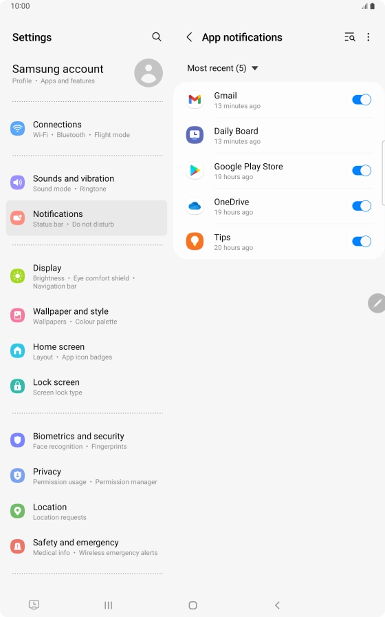 Press the drop down list.