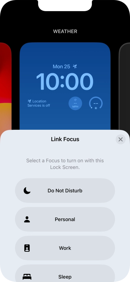 Press the required focus mode. Press the required focus mode.
