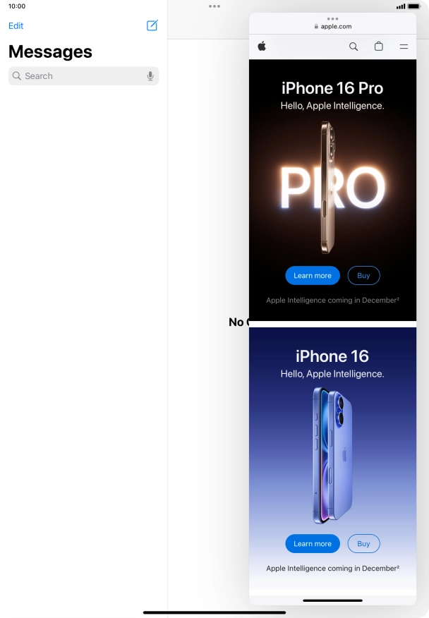 The application now displays on top of the other open application.